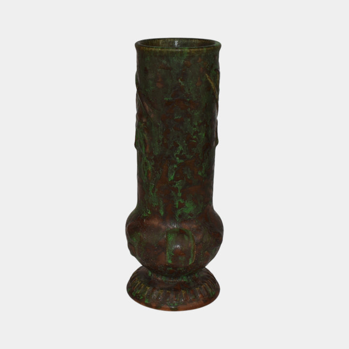 Weller Coppertone 1920s Vintage Arts and Crafts Pottery Matte Green Ceramic Vase