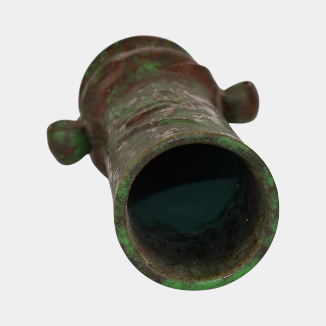 Weller Coppertone 1920s Vintage Arts and Crafts Pottery Matte Green Ceramic Vase