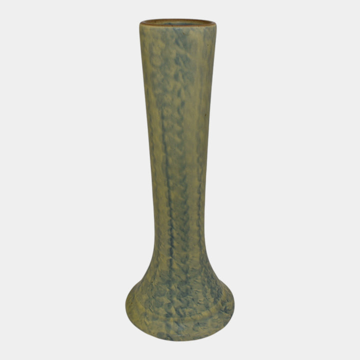 Peters and Reed Landsun1920s Arts And Crafts Blue Yellow Pottery Ceramic Vase