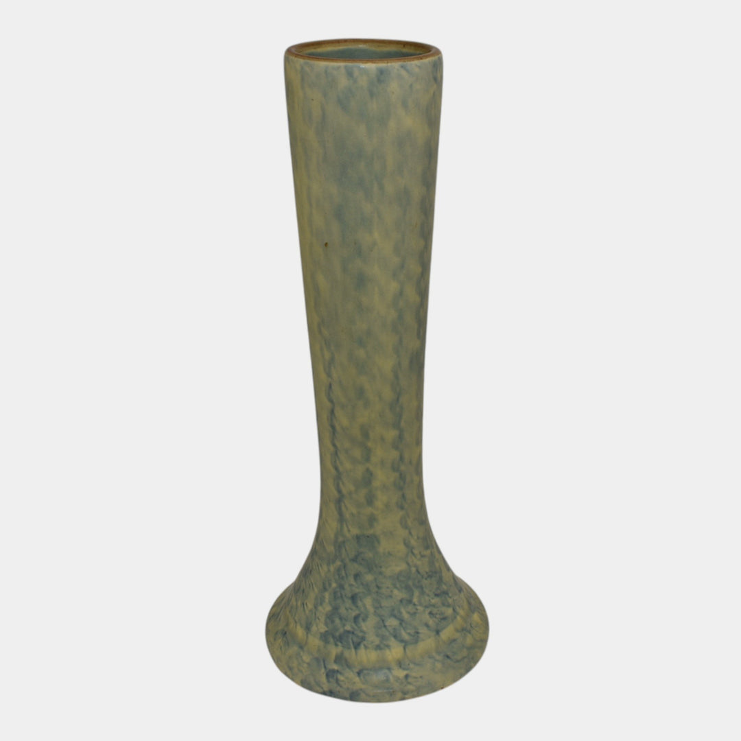 Peters and Reed Landsun1920s Arts And Crafts Blue Yellow Pottery Ceramic Vase