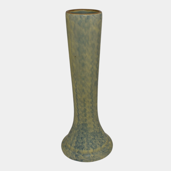 Peters and Reed Landsun1920s Arts And Crafts Blue Yellow Pottery Ceramic Vase
