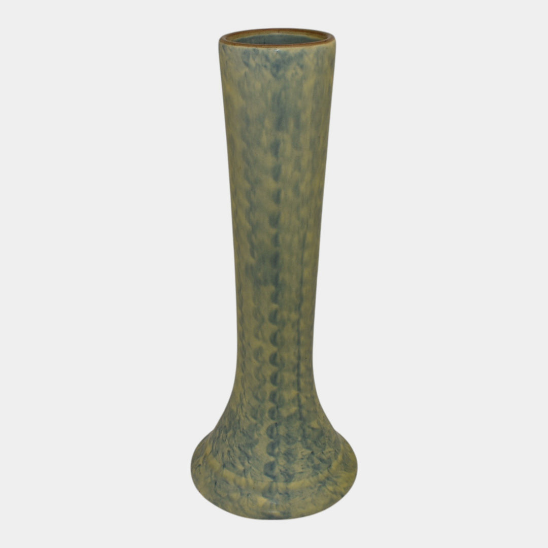 Peters and Reed Landsun1920s Arts And Crafts Blue Yellow Pottery Ceramic Vase