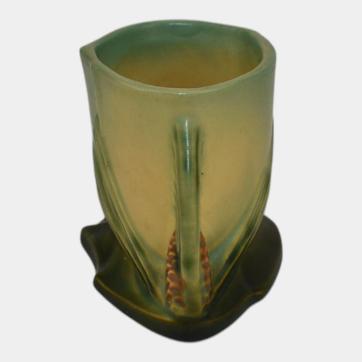 Roseville Pine Cone Green 1940 Vintage Art Pottery Match Stick Holder 498