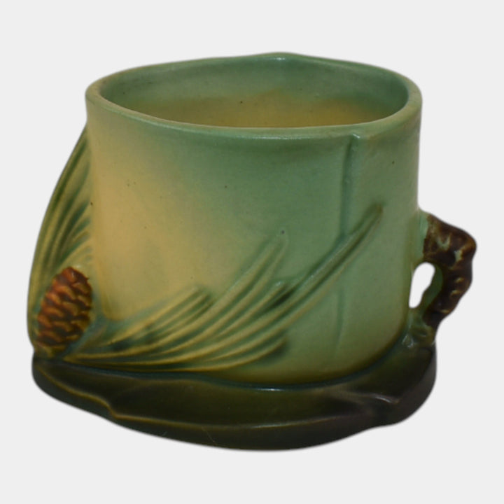 Roseville Pine Cone Green 1940 Vintage Art Pottery Match Stick Holder 498