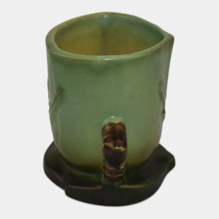 Roseville Pine Cone Green 1940 Vintage Art Pottery Match Stick Holder 498