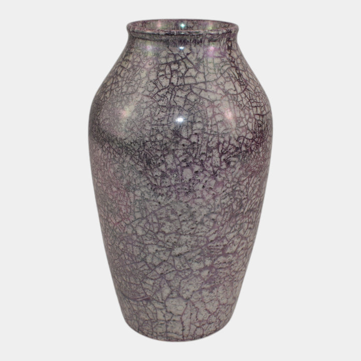 Weller Lustre Cloudburst 1921 Vintage Art Deco Pottery Mottled Purple Vase