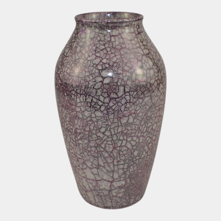 Weller Lustre Cloudburst 1921 Vintage Art Deco Pottery Mottled Purple Vase