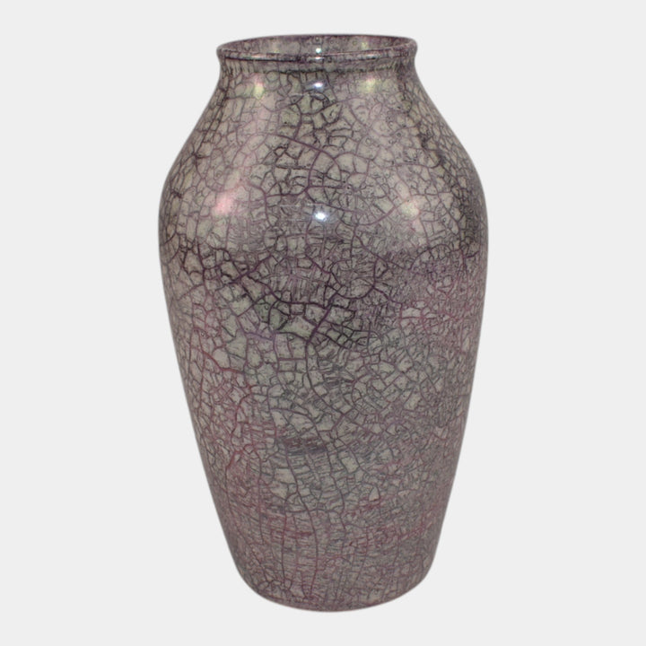 Weller Lustre Cloudburst 1921 Vintage Art Deco Pottery Mottled Purple Vase
