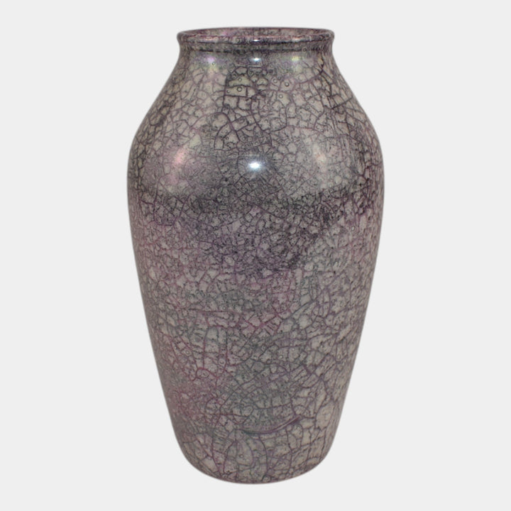 Weller Lustre Cloudburst 1921 Vintage Art Deco Pottery Mottled Purple Vase