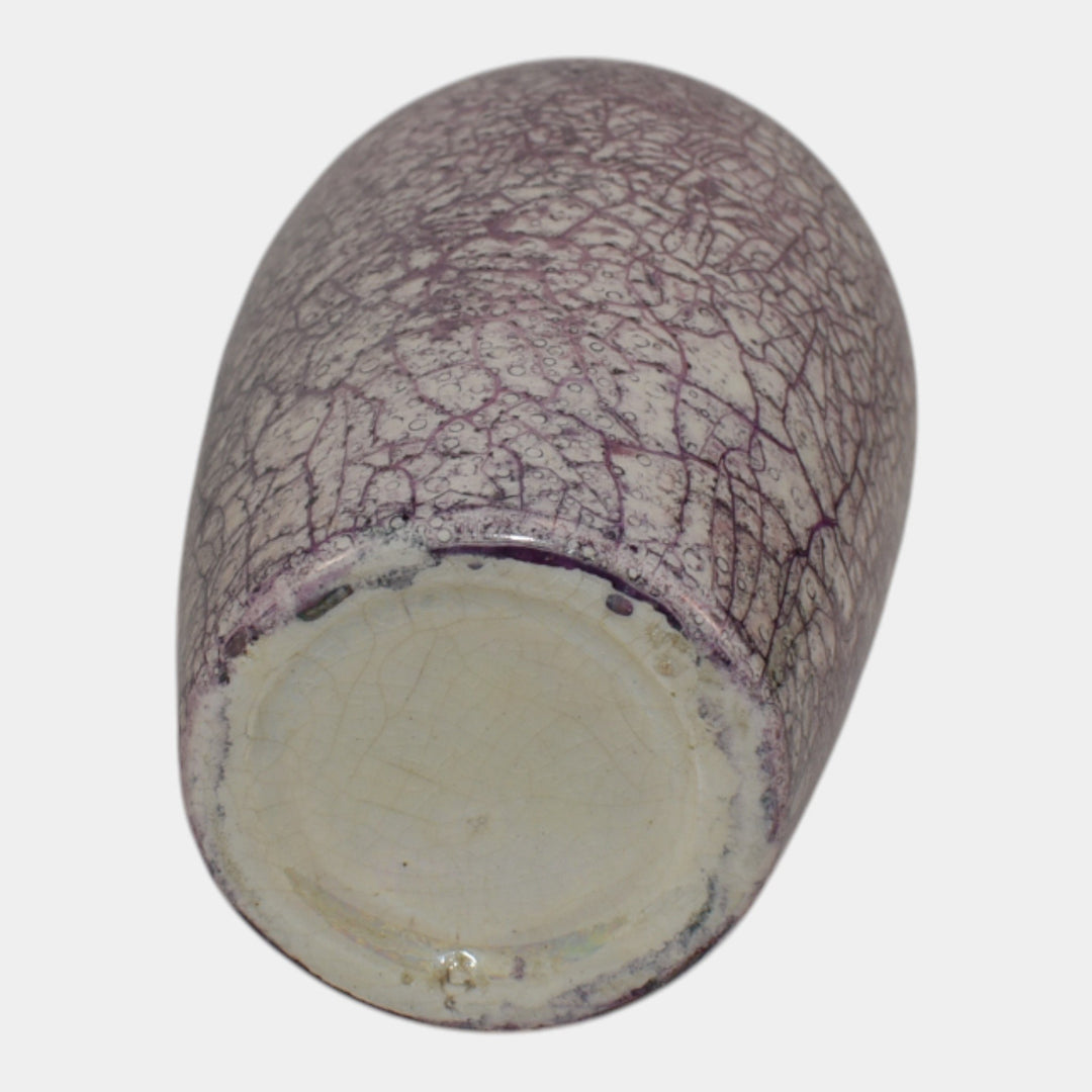Weller Lustre Cloudburst 1921 Vintage Art Deco Pottery Mottled Purple Vase