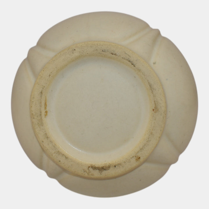 Morton Illinois Cliftwood 1920s Art Deco Pottery Pink Ivory Dragonfly Vase - Just Art Pottery