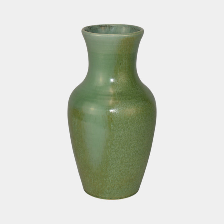 Rushmore Black Hills South Dakota Art Pottery Mottled Matte Green Glazed Vase - Just Art Pottery