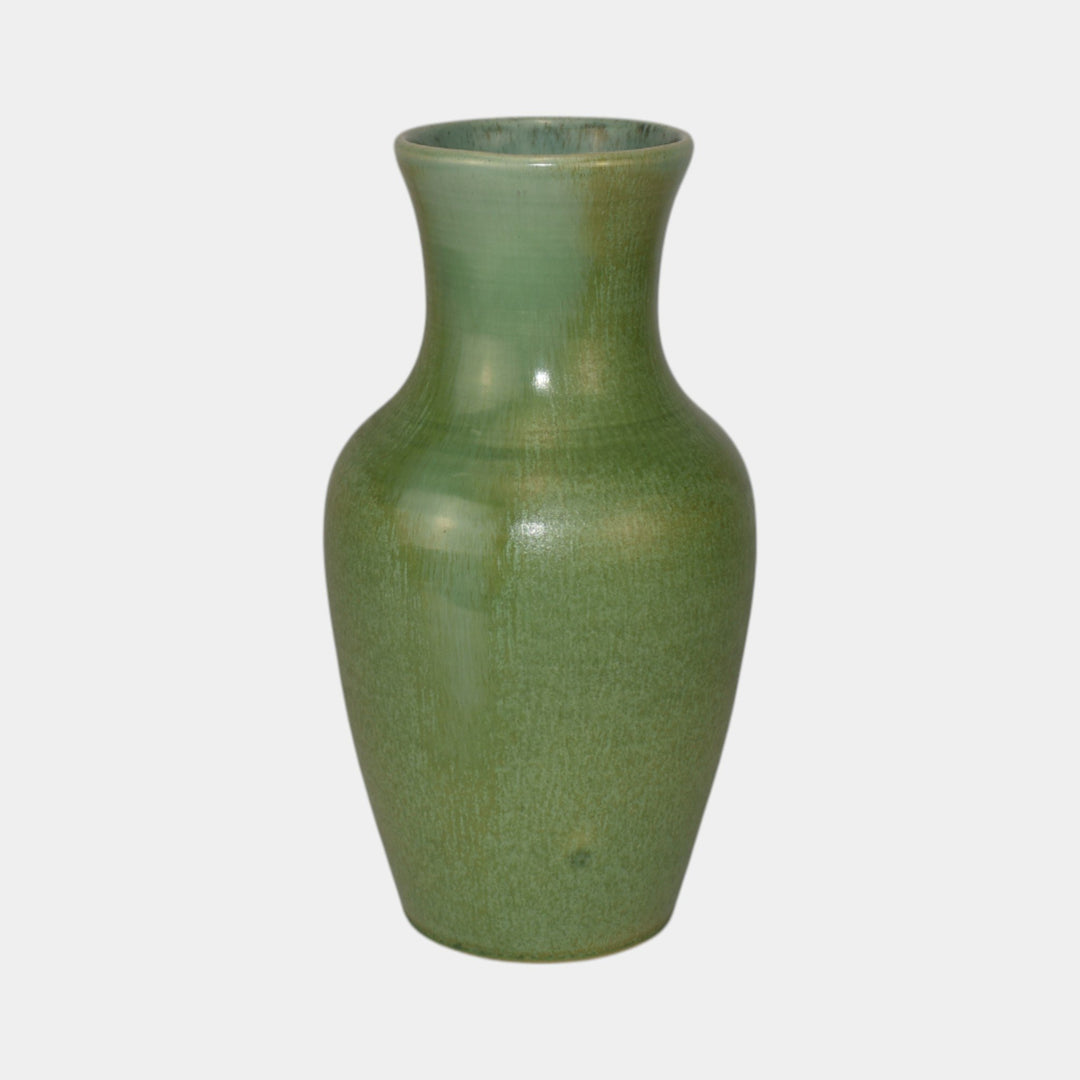 Rushmore Black Hills South Dakota Art Pottery Mottled Matte Green Glazed Vase - Just Art Pottery