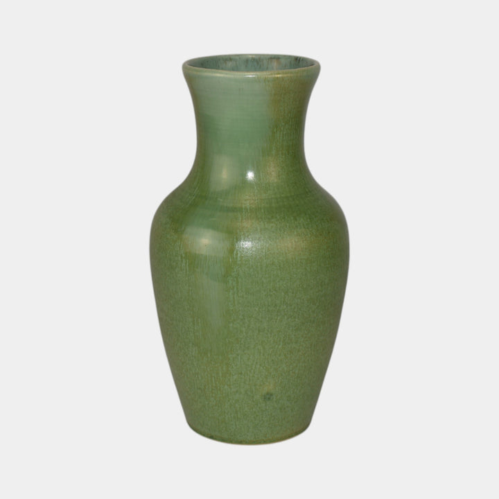 Rushmore Black Hills South Dakota Art Pottery Mottled Matte Green Glazed Vase - Just Art Pottery