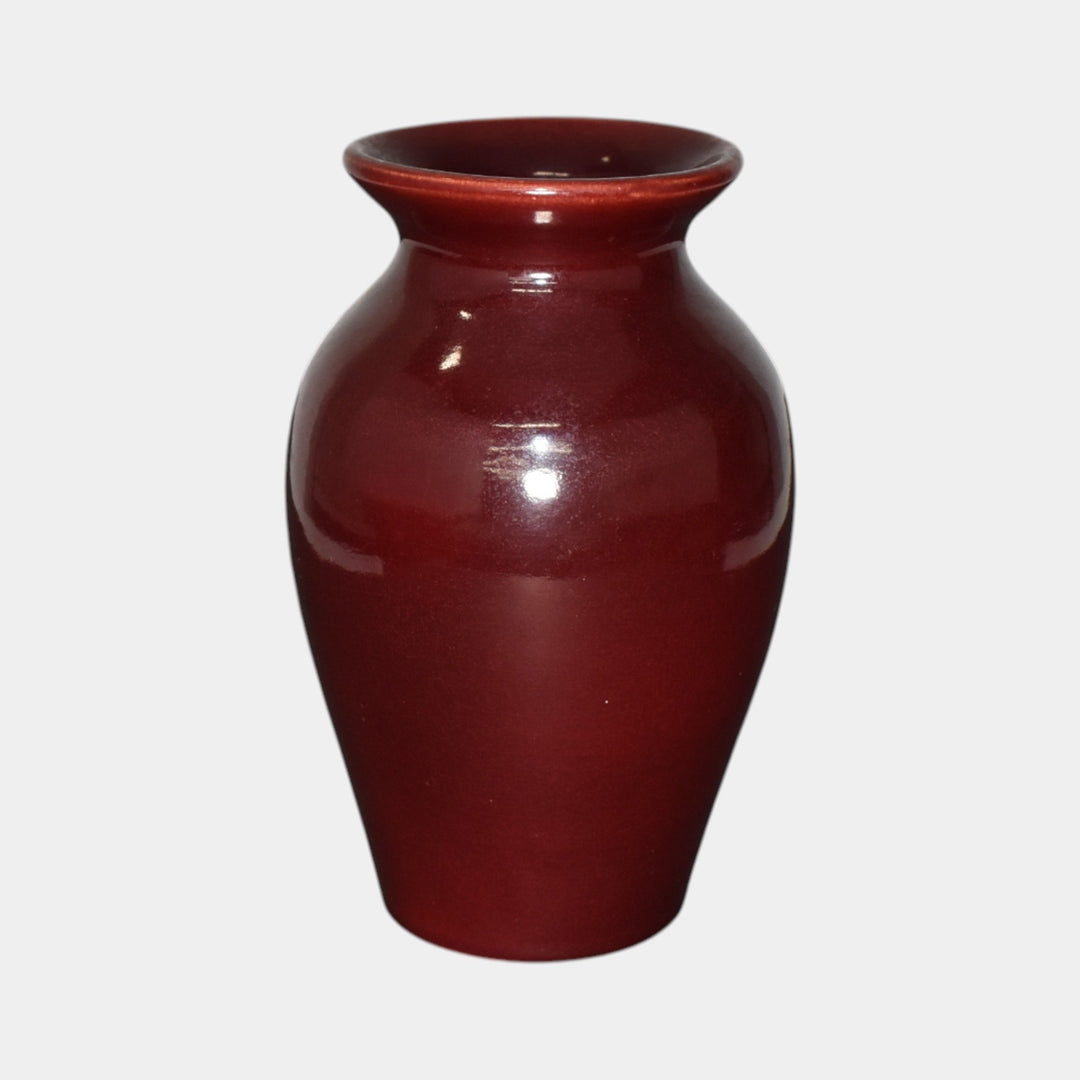 Broadmoor Colorado 1930s Art Pottery Oxblood Red Baluster Vase Jonathan Hunt - Just Art Pottery