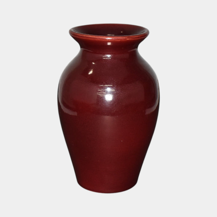 Broadmoor Colorado 1930s Art Pottery Oxblood Red Baluster Vase Jonathan Hunt - Just Art Pottery