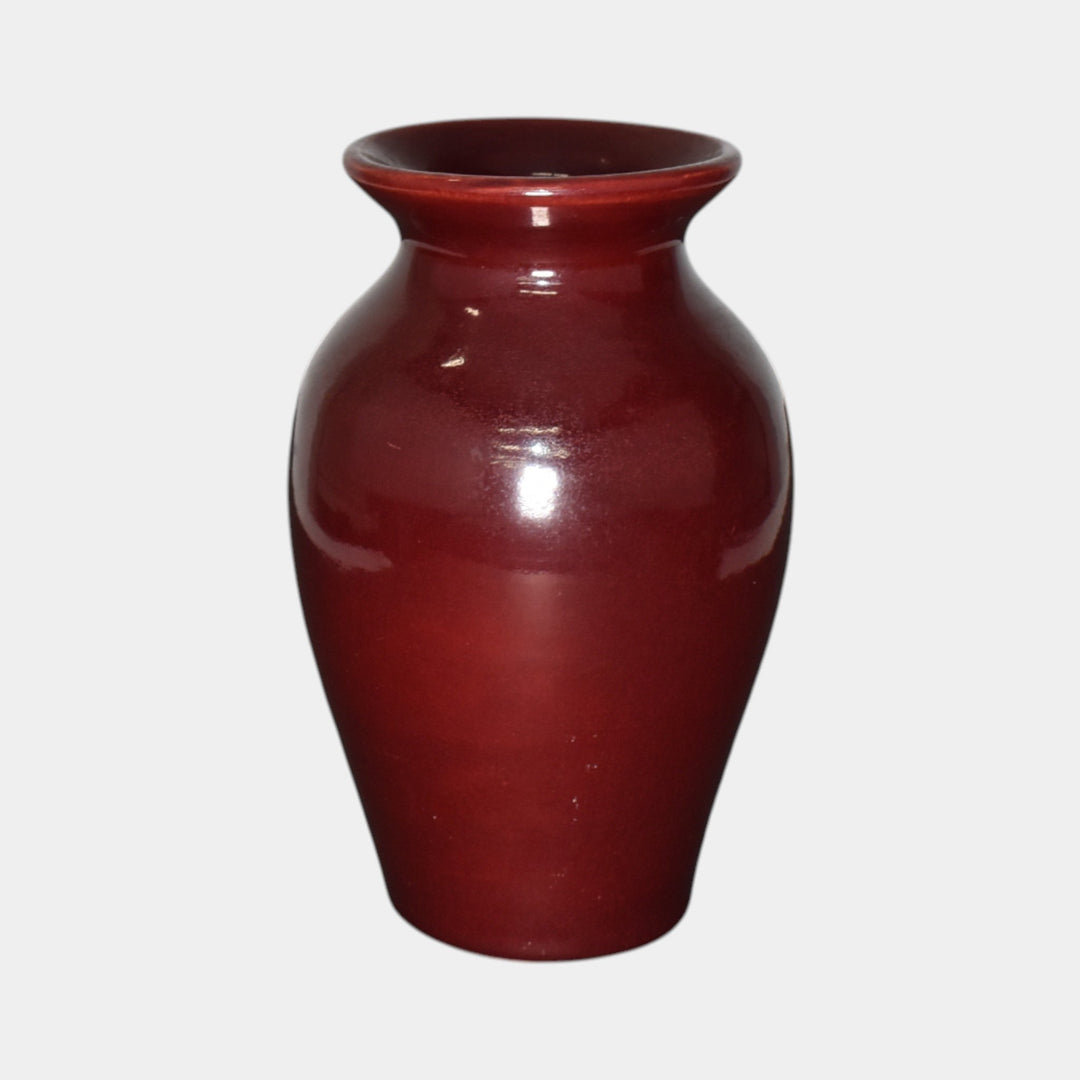 Broadmoor Colorado 1930s Art Pottery Oxblood Red Baluster Vase Jonathan Hunt - Just Art Pottery