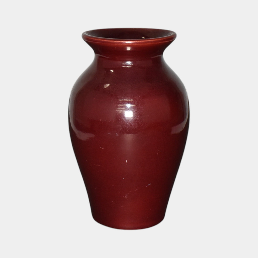 Broadmoor Colorado 1930s Art Pottery Oxblood Red Baluster Vase Jonathan Hunt - Just Art Pottery