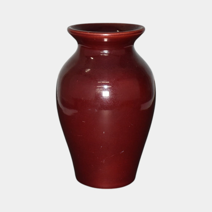 Broadmoor Colorado 1930s Art Pottery Oxblood Red Baluster Vase Jonathan Hunt - Just Art Pottery