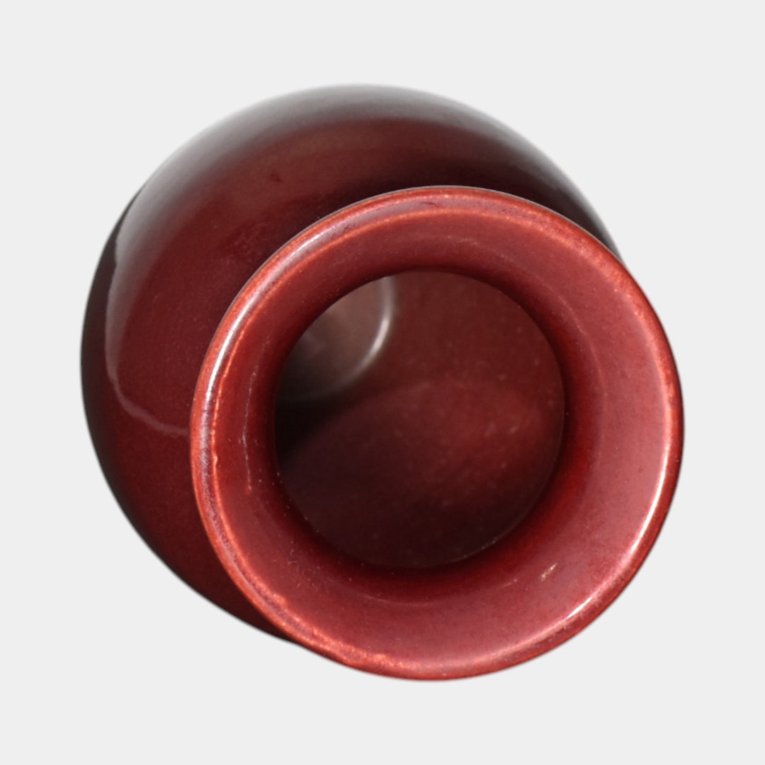 Broadmoor Colorado 1930s Art Pottery Oxblood Red Baluster Vase Jonathan Hunt - Just Art Pottery
