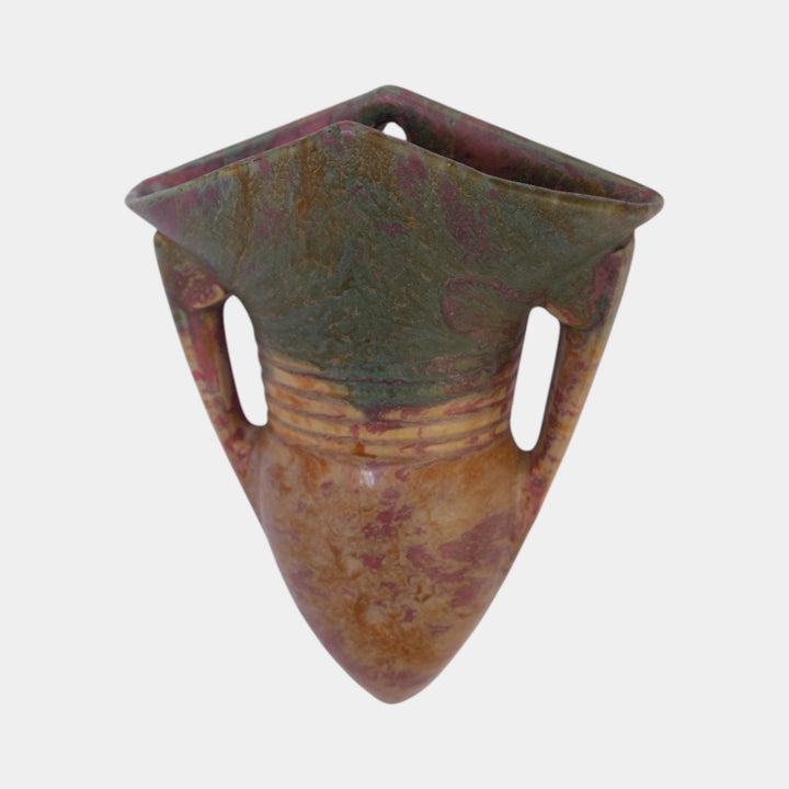 Roseville Carnelian II Red 1926 Arts And Crafts Pottery Wall Pocket 1253-8