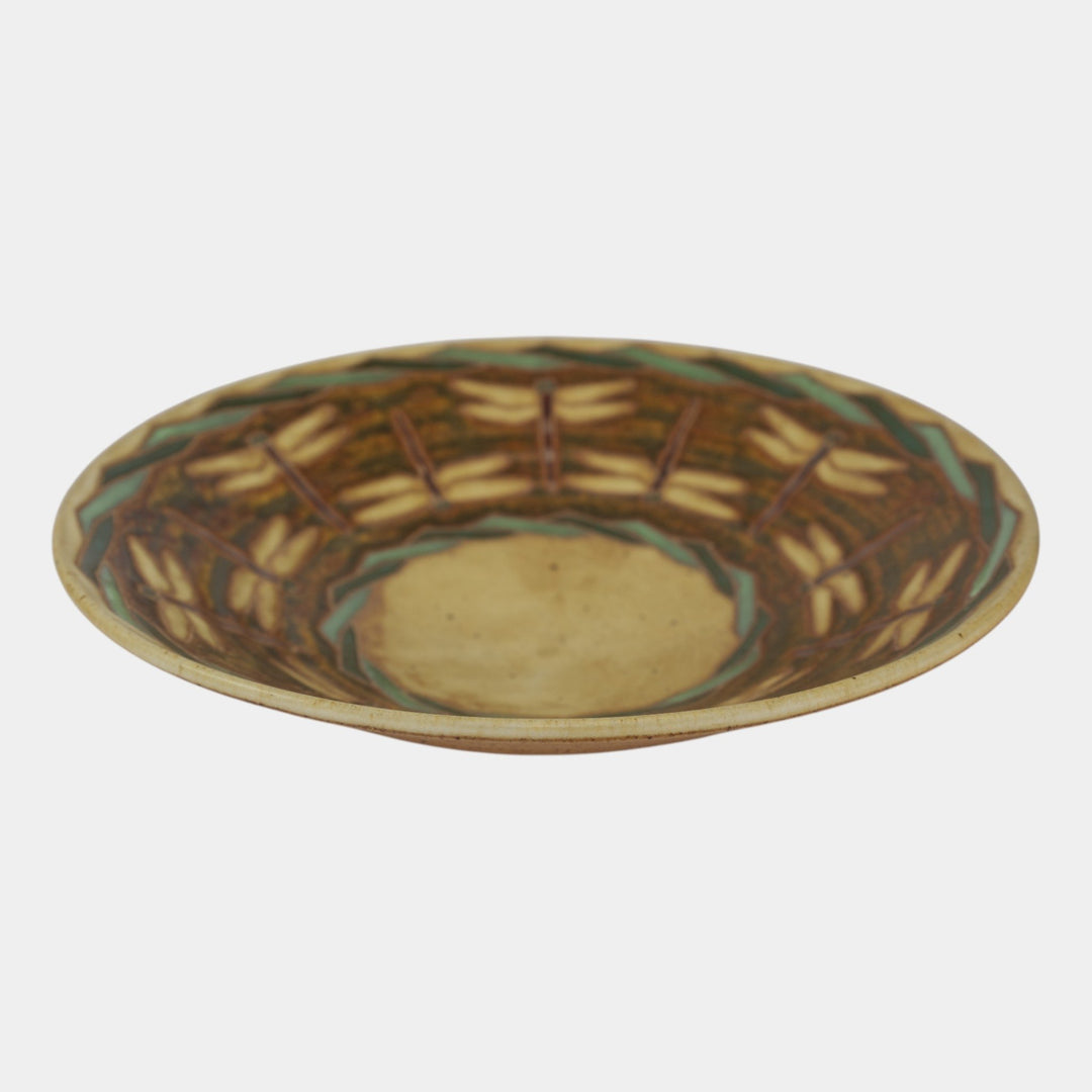 Common Ground Eric Olson Studio Art Pottery 2002 Dragonfly Charger Bowl