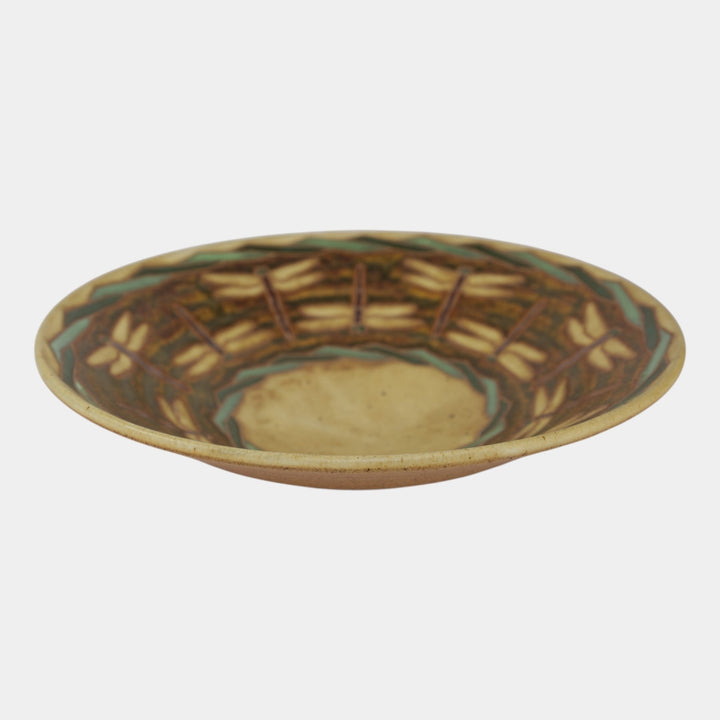 Common Ground Eric Olson Studio Art Pottery 2002 Dragonfly Charger Bowl