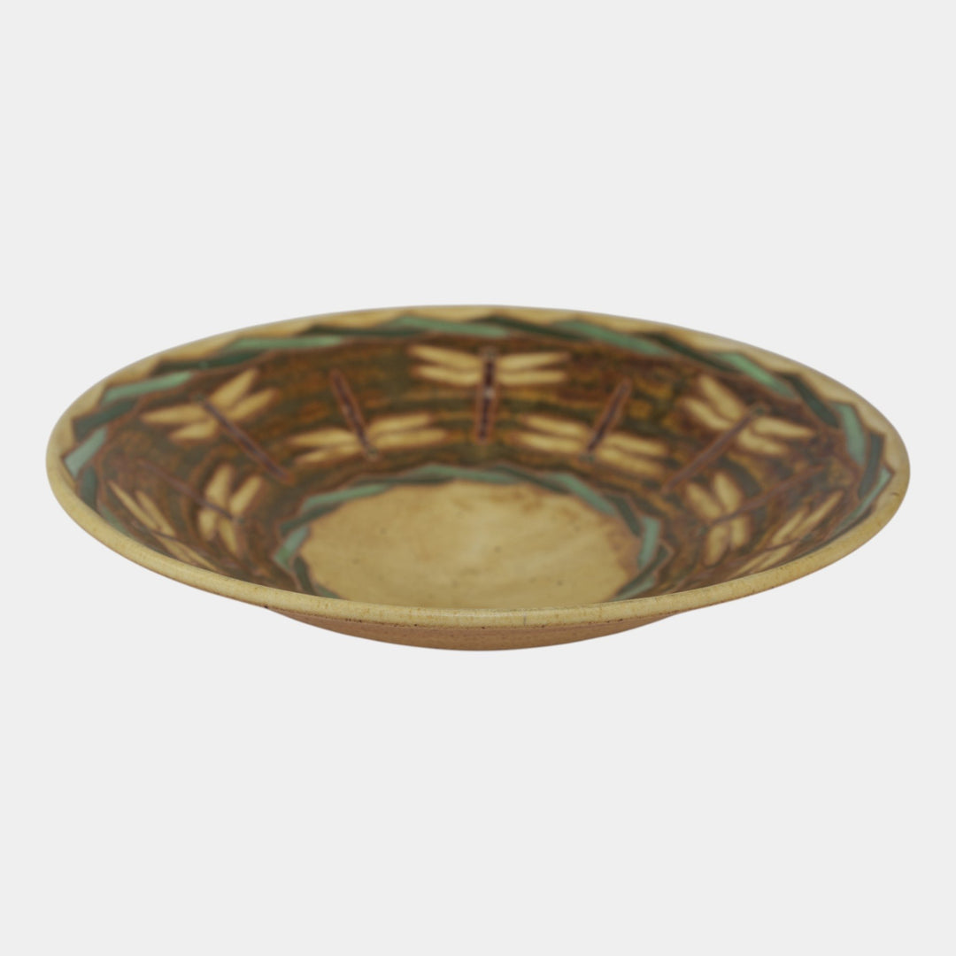 Common Ground Eric Olson Studio Art Pottery 2002 Dragonfly Charger Bowl