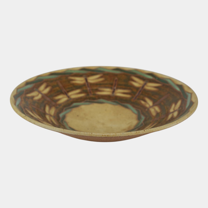 Common Ground Eric Olson Studio Art Pottery 2002 Dragonfly Charger Bowl