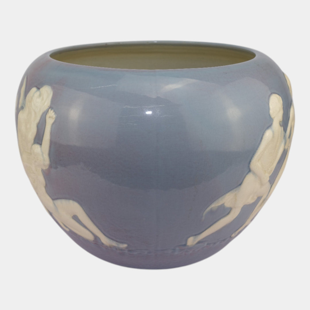 Weller Narona Ware Vintage Art Pottery Blue Ceramic Jardiniere Planter