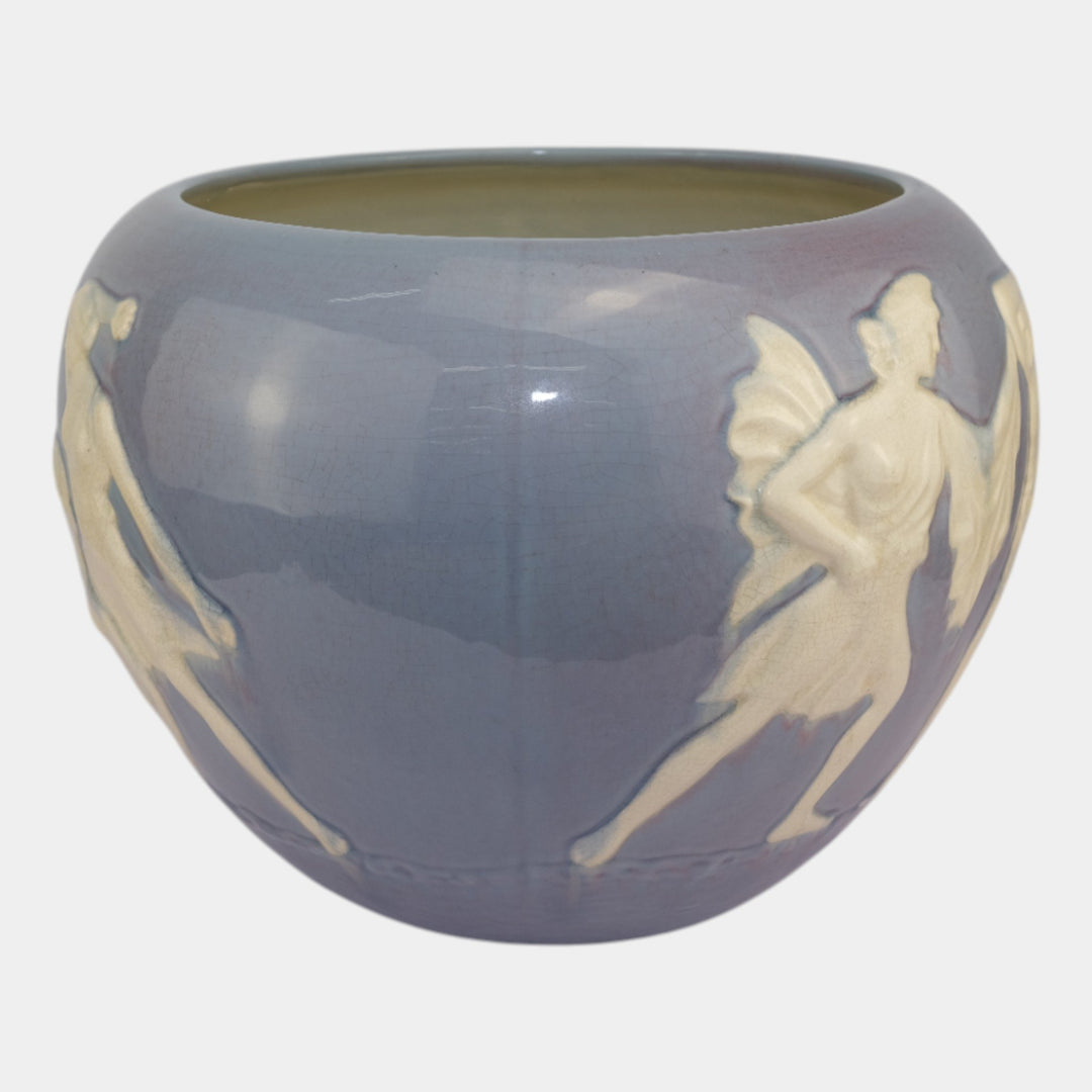 Weller Narona Ware Vintage Art Pottery Blue Ceramic Jardiniere Planter