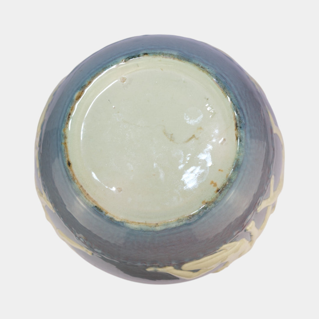 Weller Narona Ware Vintage Art Pottery Blue Ceramic Jardiniere Planter