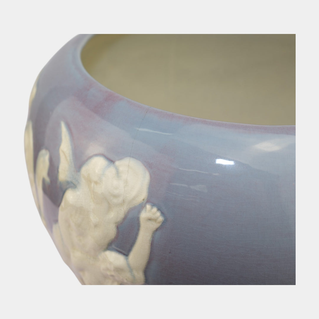 Weller Narona Ware Vintage Art Pottery Blue Ceramic Jardiniere Planter