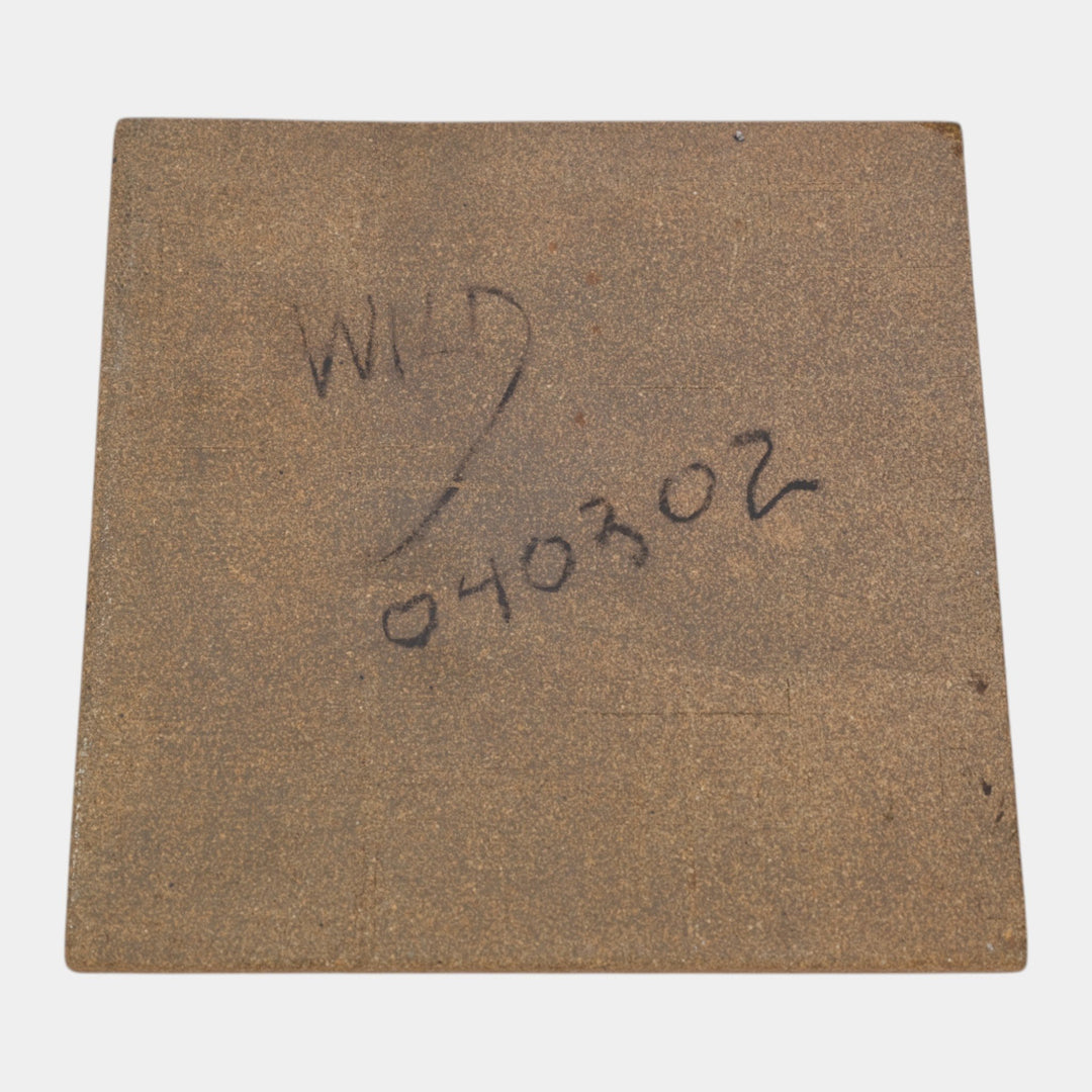 Kurt Wild Studio Art Pottery Blue Scenic Bird Green Ceramic Tile