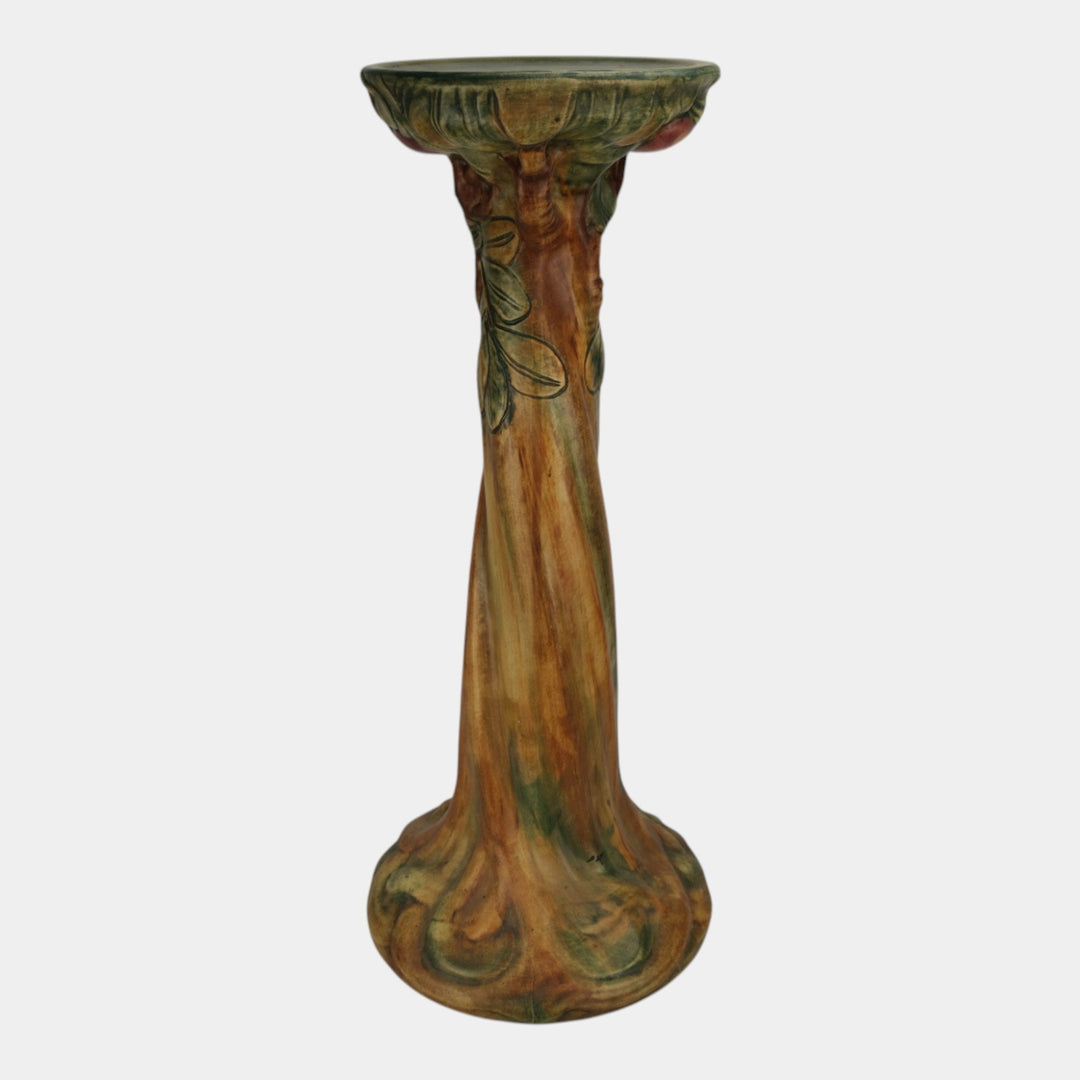 Weller Pottery Baldin Flemish Red Apple Tall Ceramic Pedestal