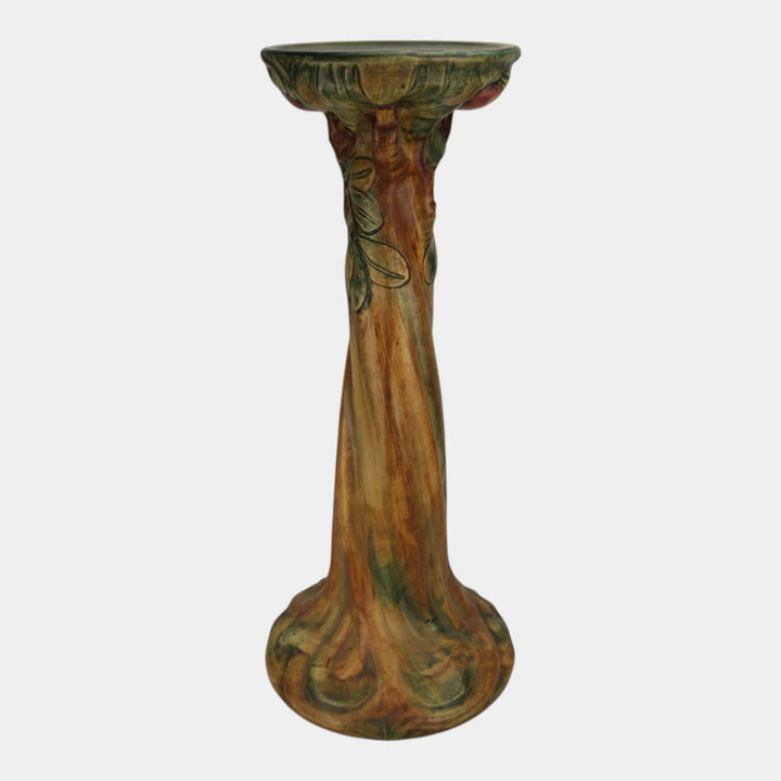 Weller Pottery Baldin Flemish Red Apple Tall Ceramic Pedestal