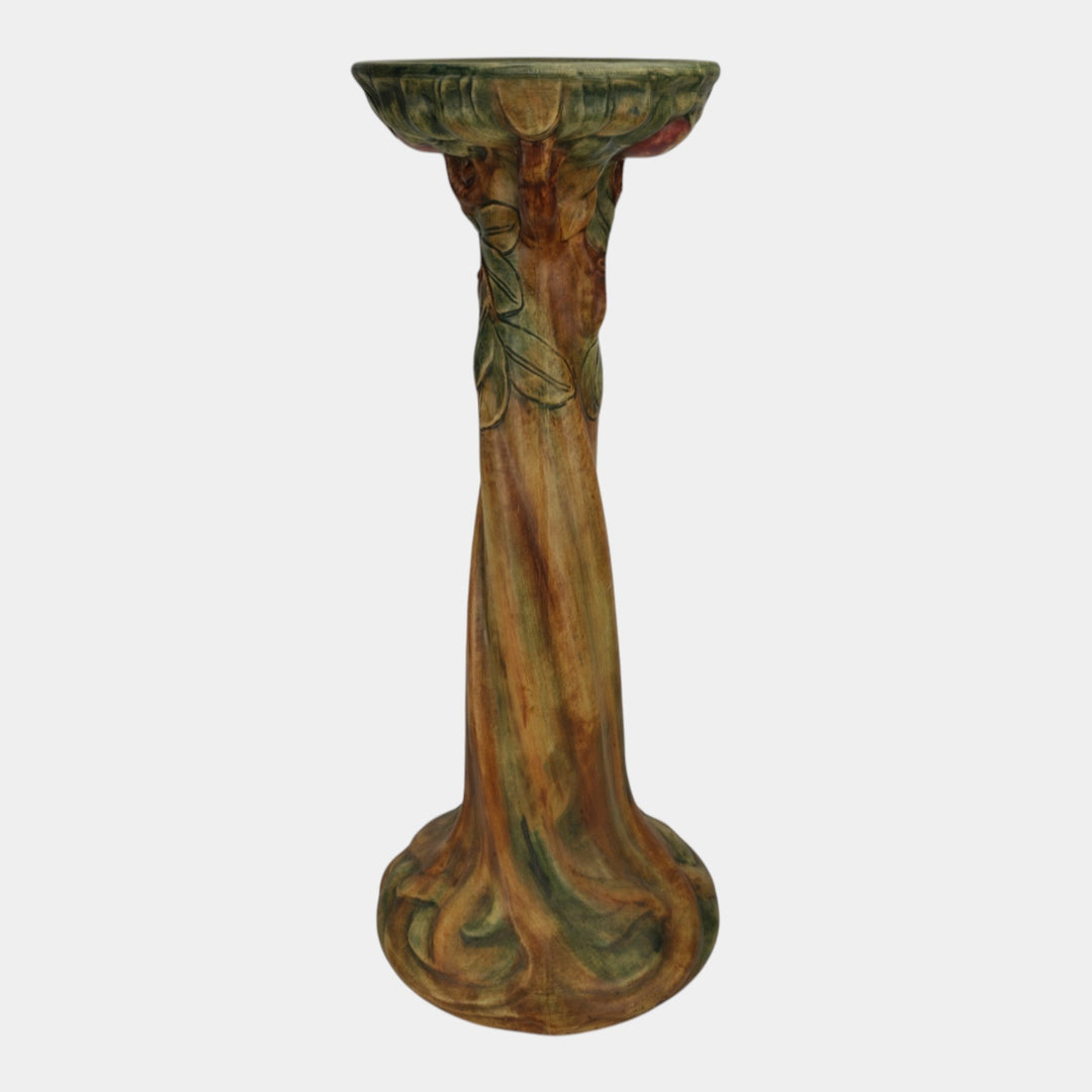 Weller Pottery Baldin Flemish Red Apple Tall Ceramic Pedestal