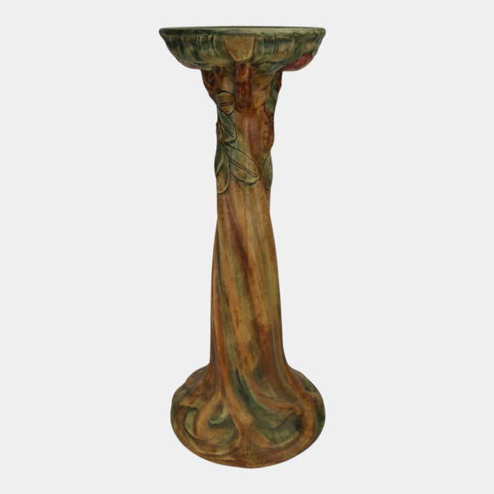 Weller Pottery Baldin Flemish Red Apple Tall Ceramic Pedestal