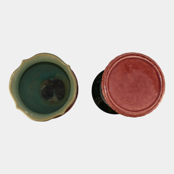Weller Blended Glaze Vintage Art Pottery Ceramic Jardiniere And Pedestal - Just Art Pottery