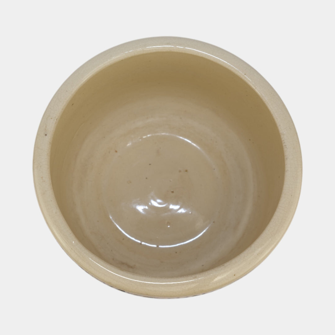 Weller Zona 1920s Vintage Art Pottery Ivory And Green Ceramic Jardiniere - Just Art Pottery