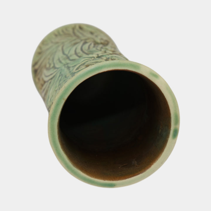 Weller Marvo 1920s Vintage Art Deco Pottery Green Ceramic Vase