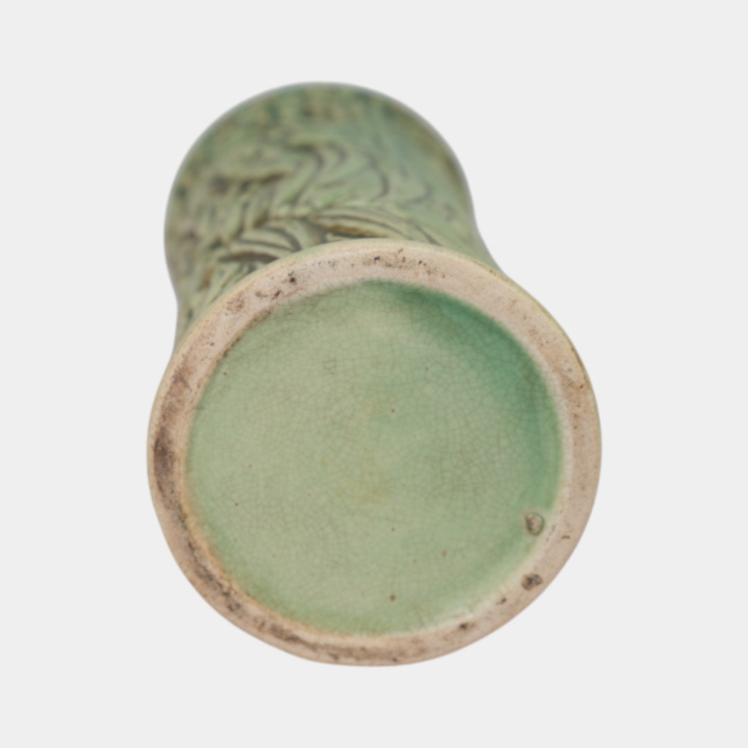 Weller Marvo 1920s Vintage Art Deco Pottery Green Ceramic Vase