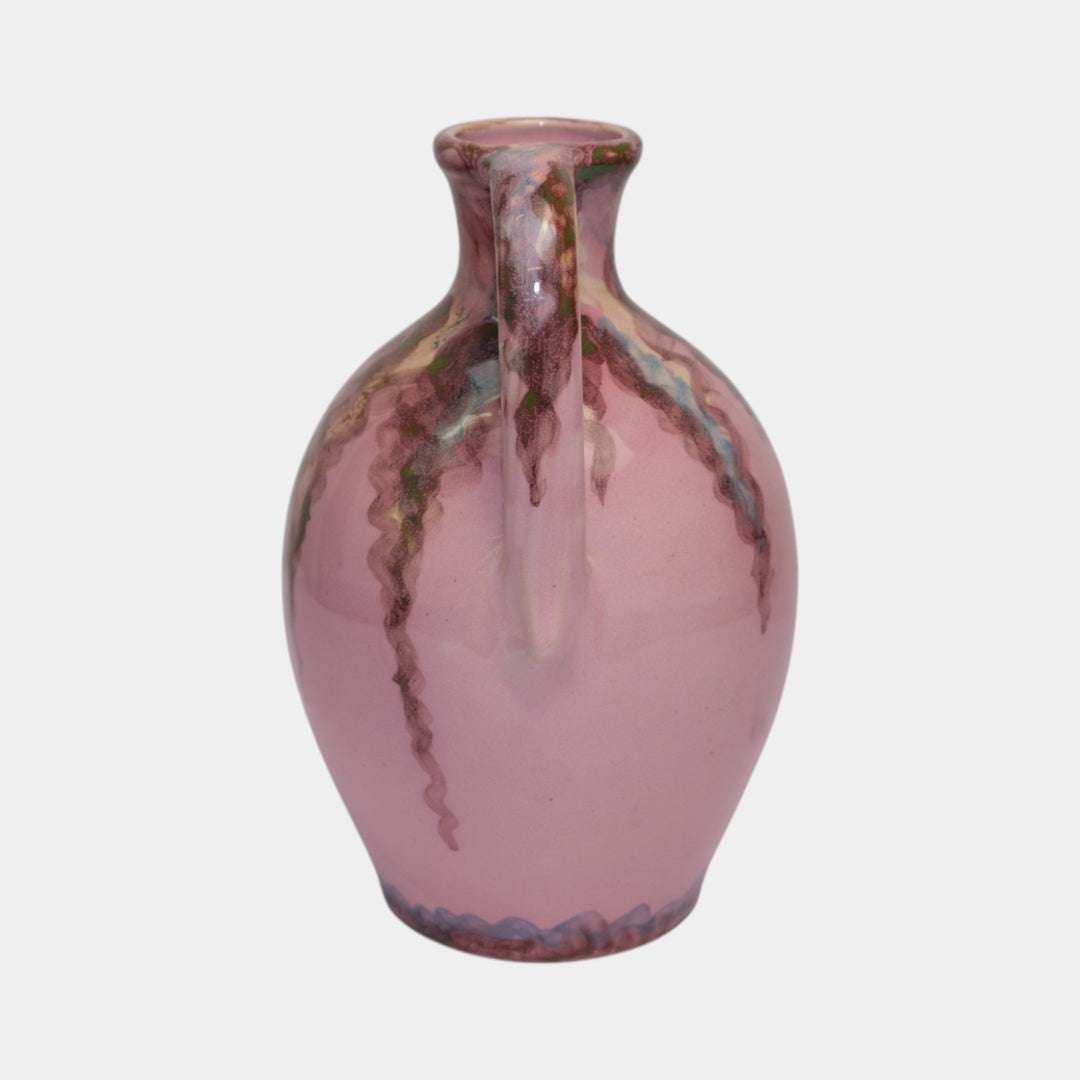 Weller Juneau 1920s Vintage Art Deco Pottery Pink Ceramic Ewer Jug Vase