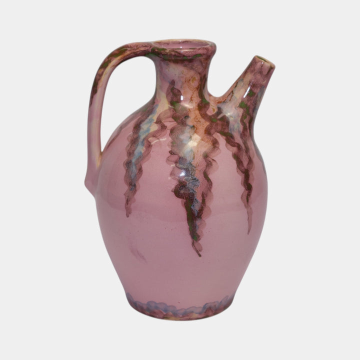 Weller Juneau 1920s Vintage Art Deco Pottery Pink Ceramic Ewer Jug Vase
