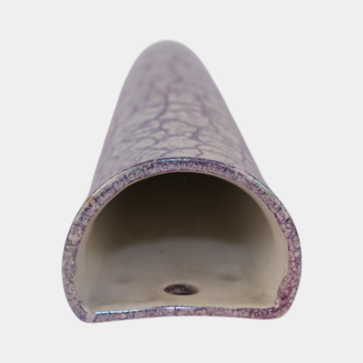 Weller Cloudburst 1921 Vintage Art Pottery Purple Crackle Pattern Wall Pocket