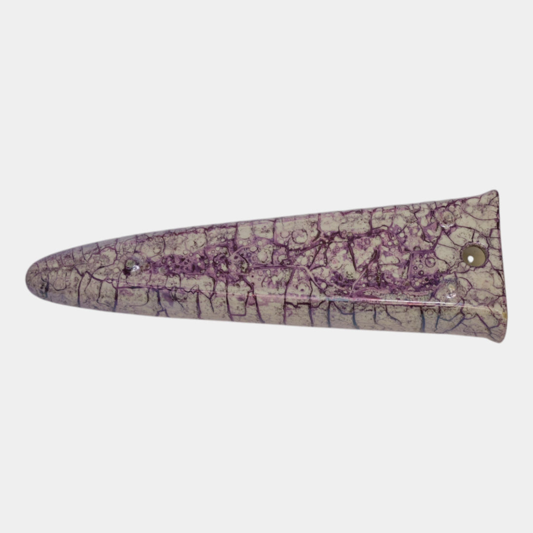 Weller Cloudburst 1921 Vintage Art Pottery Purple Crackle Pattern Wall Pocket