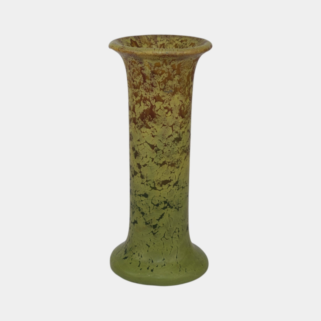 Weller Frosted Matte 1915 Vintage Arts and Crafts Pottery Green Ceramic Vase - Just Art Pottery