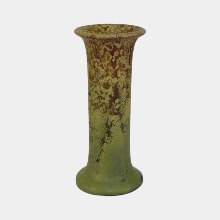 Weller Frosted Matte 1915 Vintage Arts and Crafts Pottery Green Ceramic Vase - Just Art Pottery
