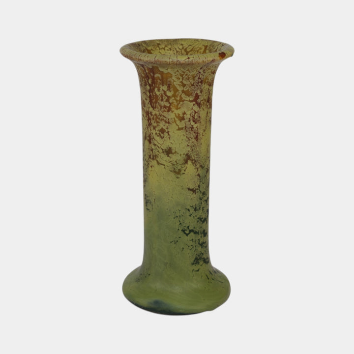 Weller Frosted Matte 1915 Vintage Arts and Crafts Pottery Green Ceramic Vase - Just Art Pottery