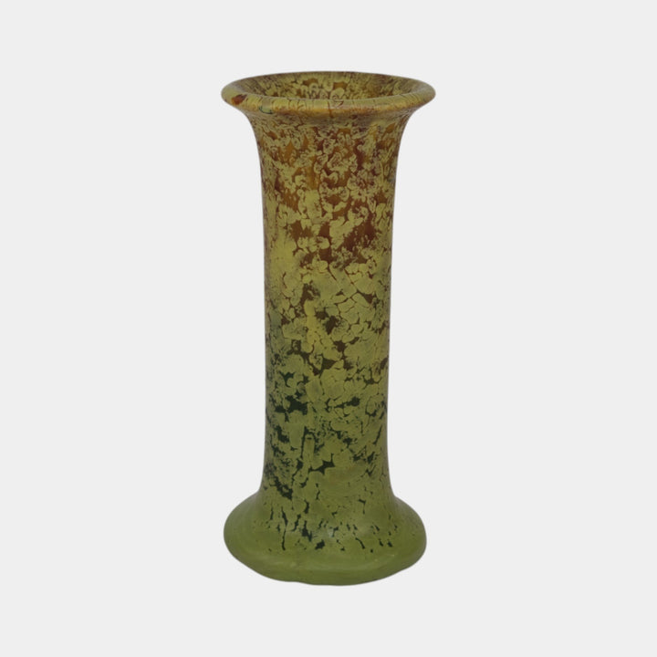 Weller Frosted Matte 1915 Vintage Arts and Crafts Pottery Green Ceramic Vase - Just Art Pottery